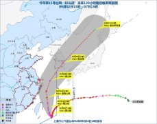 奉贤区气象台更新台风“轩岚诺”动态